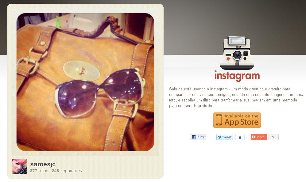 instantgram página de usuário